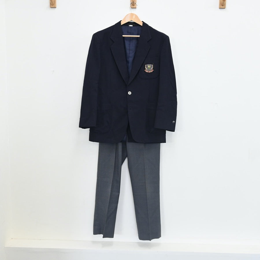 【中古】神奈川県 藤嶺藤沢高等学校 男子制服 2点（ブレザー・ズボン）sf002796