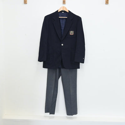 【中古】神奈川県 藤嶺藤沢高等学校 男子制服 2点（ブレザー・ズボン）sf002796