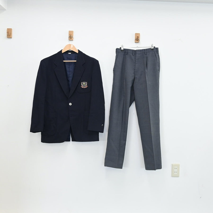 【中古】神奈川県 藤嶺藤沢高等学校 男子制服 2点（ブレザー・ズボン）sf002796