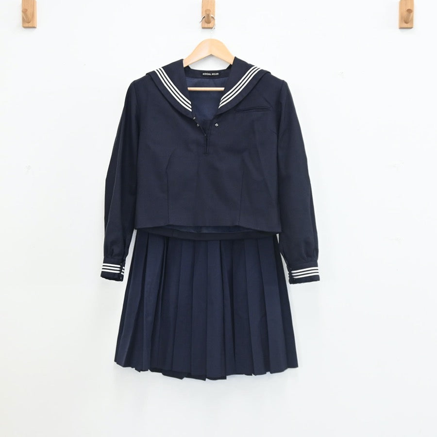 【中古】東京都 石神井南中学校 女子制服 3点（セーラー服・ベスト・スカート）sf002819