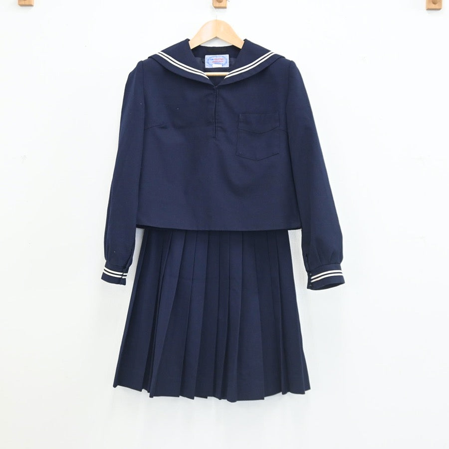 【中古】島根県 安来市立第二中学校 女子制服 3点（セーラー服・スカート）sf002825