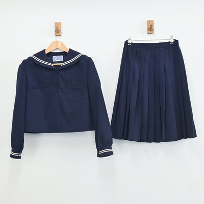 【中古】島根県 安来市立第二中学校 女子制服 3点（セーラー服・スカート）sf002825
