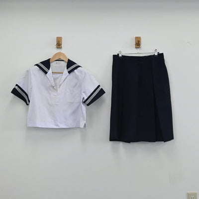 【中古】神奈川県 横浜共立学園高等学校 女子制服 2点（セーラー服・スカート）sf002849