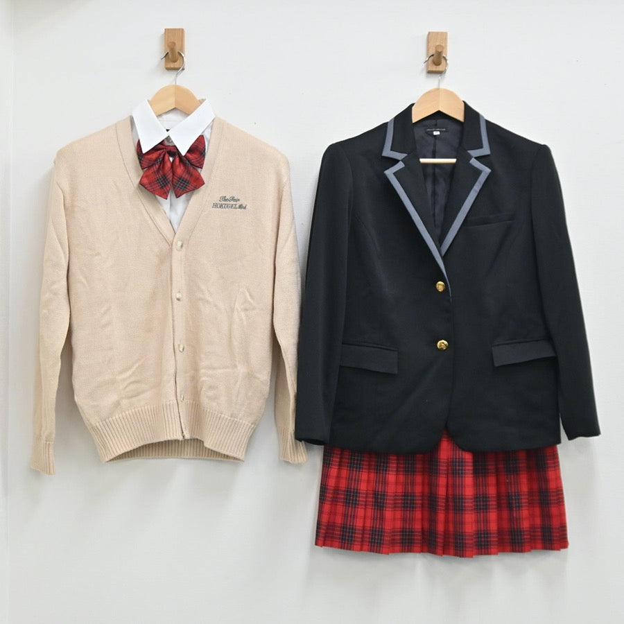 【中古】北海道 北海道芸術高等学校 女子制服 6点（ブレザー・シャツ・ニット・スカート）sf002867