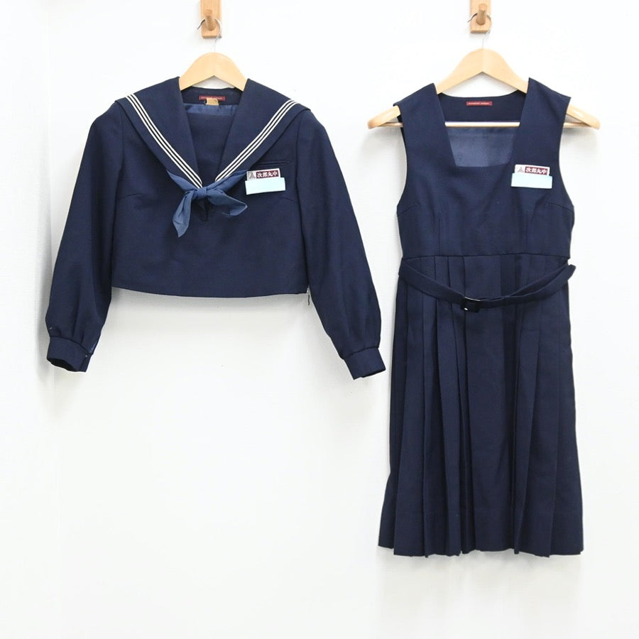 【中古】福岡県 福岡市立次郎丸中学校 女子制服 2点（セーラー服・ジャンパースカート）sf002876