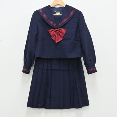 【中古】神奈川県 横浜隼人高校 女子制服 4点（セーラー服・ニット・スカート）sf002908