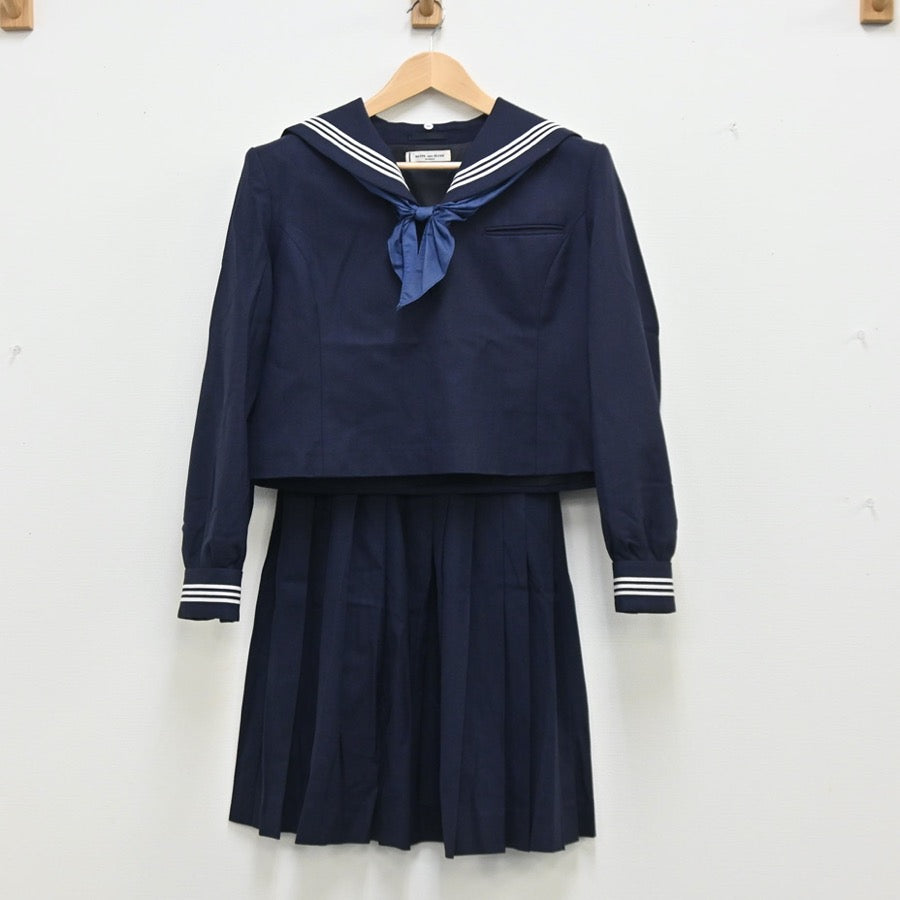 【中古】栃木県 栃木女子高等学校 女子制服 6点（セーラー服・ニット・スカート）sf002921