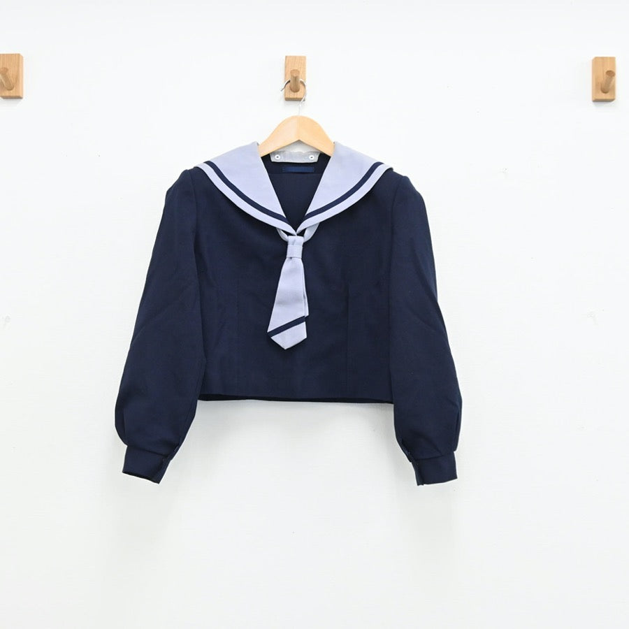 【中古】千葉県 富里北中学校 女子制服 3点（セーラー服・ジャンパースカート）sf002949