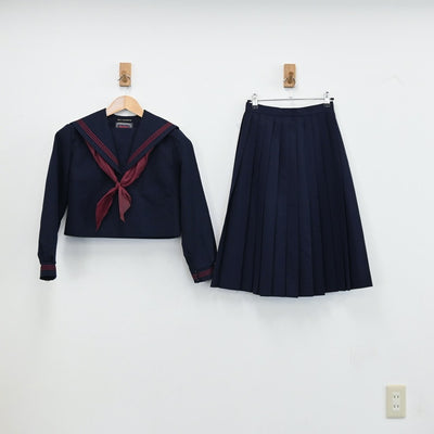 【中古】奈良県 大和高田市片塩中学校 女子制服 4点（セーラー服・スカート・スカート）sf002964