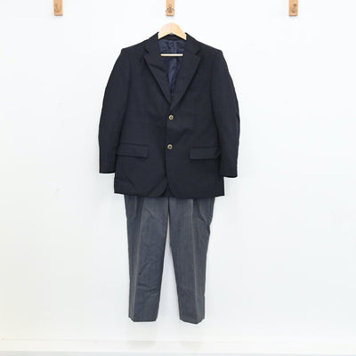 【中古】愛知県 岡崎市立岩津高等学校 男子制服 4点（ブレザー・シャツ・ズボン）sf002984