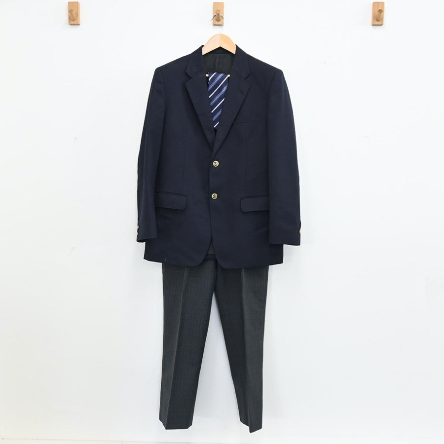 【中古】東京都 松原高校 男子制服 4点（ブレザー・ズボン）sf002996