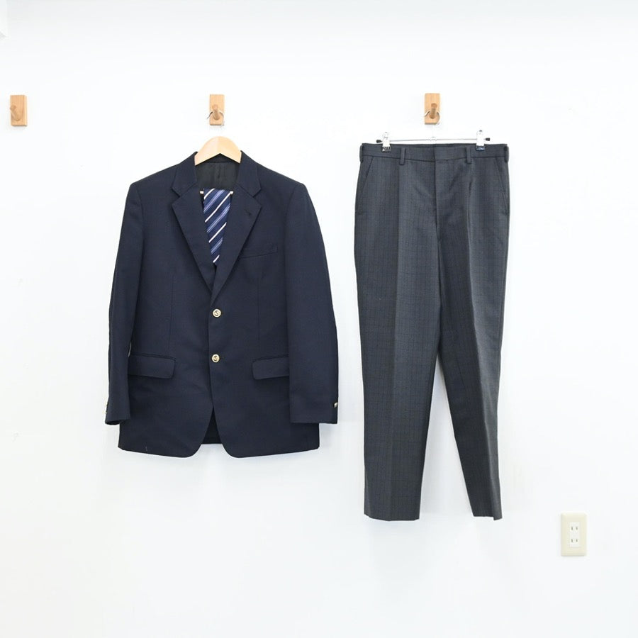 【中古】東京都 松原高校 男子制服 4点（ブレザー・ズボン）sf002996