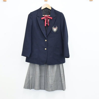 【中古】兵庫県 大久保北中学校 女子制服 6点（ブレザー・ベスト・シャツ・ニット・スカート）sf003000