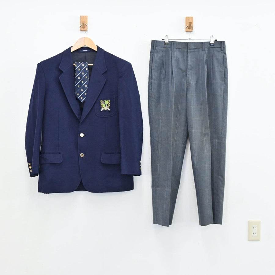 【中古】北海道 北海道帯広緑陽高等学校 男子制服 3点（ブレザー・ズボン）sf003004