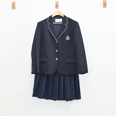 【中古】新潟県 日本文理高校 女子制服 5点（ブレザー・シャツ・ニット・スカート）sf003011