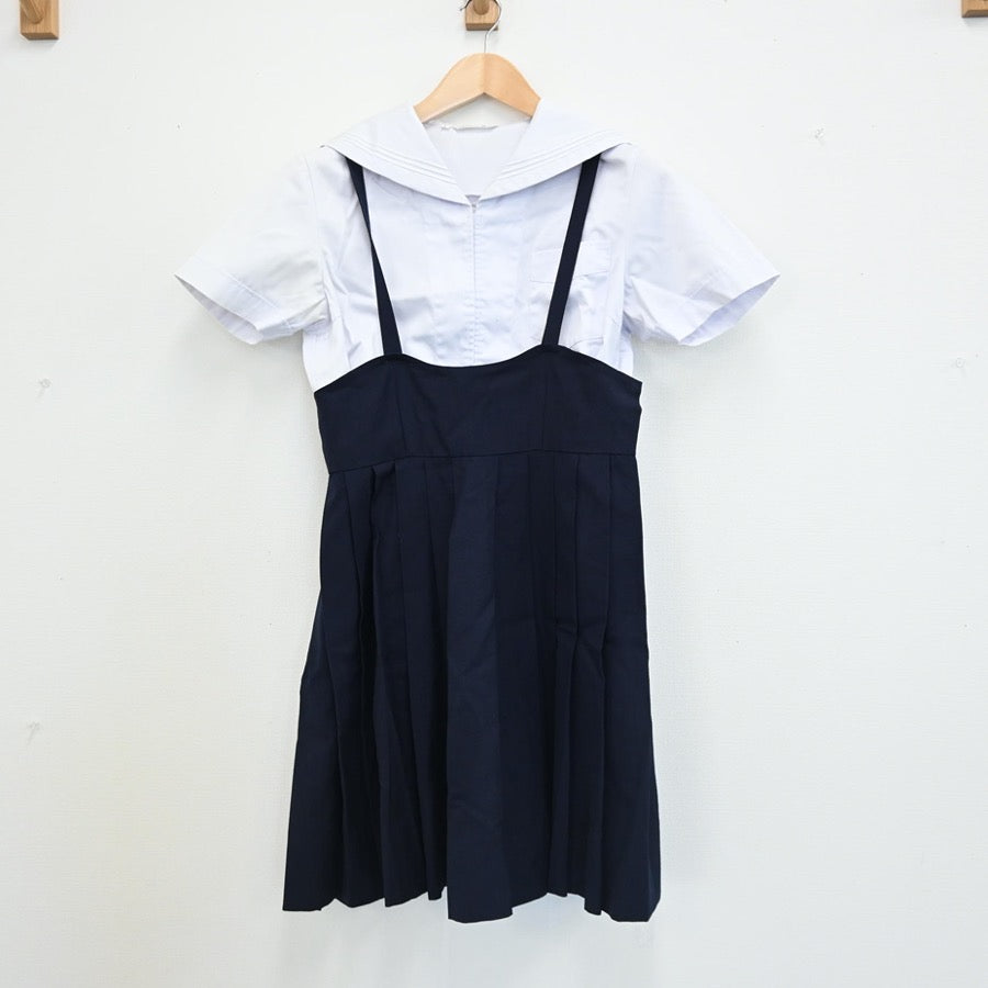 【中古】福岡県 福岡修猷館高校 女子制服 3点（セーラー服・スカート）sf003029