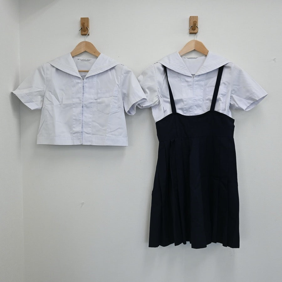 【中古】福岡県 福岡修猷館高校 女子制服 3点（セーラー服・スカート）sf003029