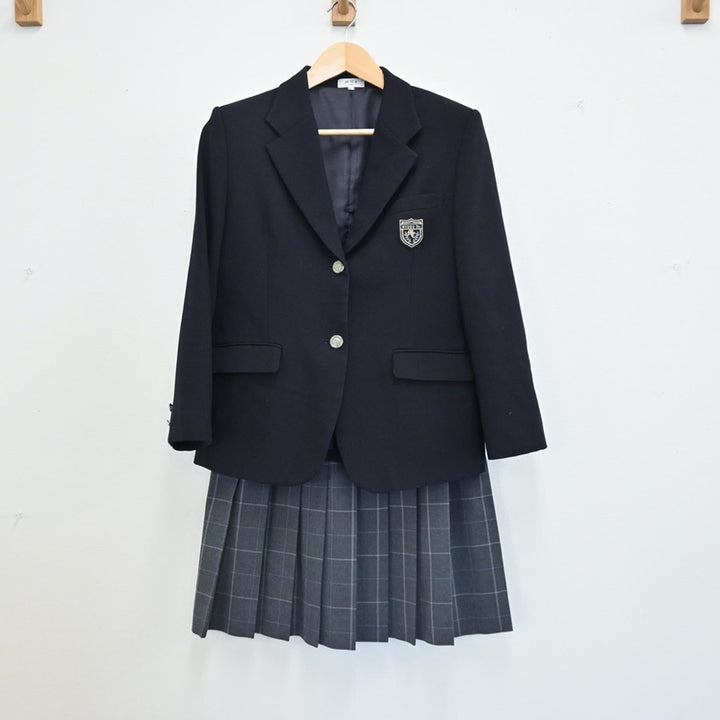 【中古】兵庫県 兵庫県立武庫之荘総合高校 女子制服 3点（ブレザー・ニット・スカート）sf003034