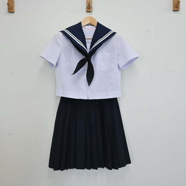 【中古】愛知県 瀬戸市立水無瀬中学校 女子制服 4点（セーラー服・スカート）sf003040