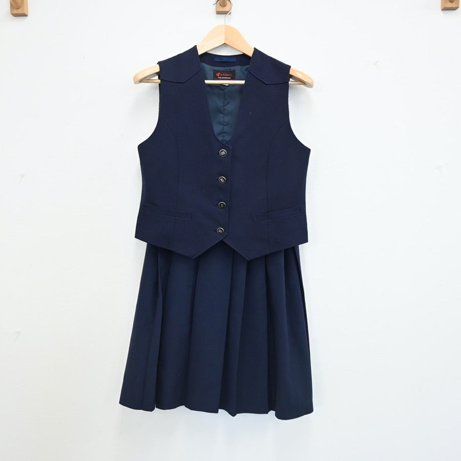 【中古】山梨県 山梨県立山梨高等学校 女子制服 2点（ベスト・スカート）sf003045