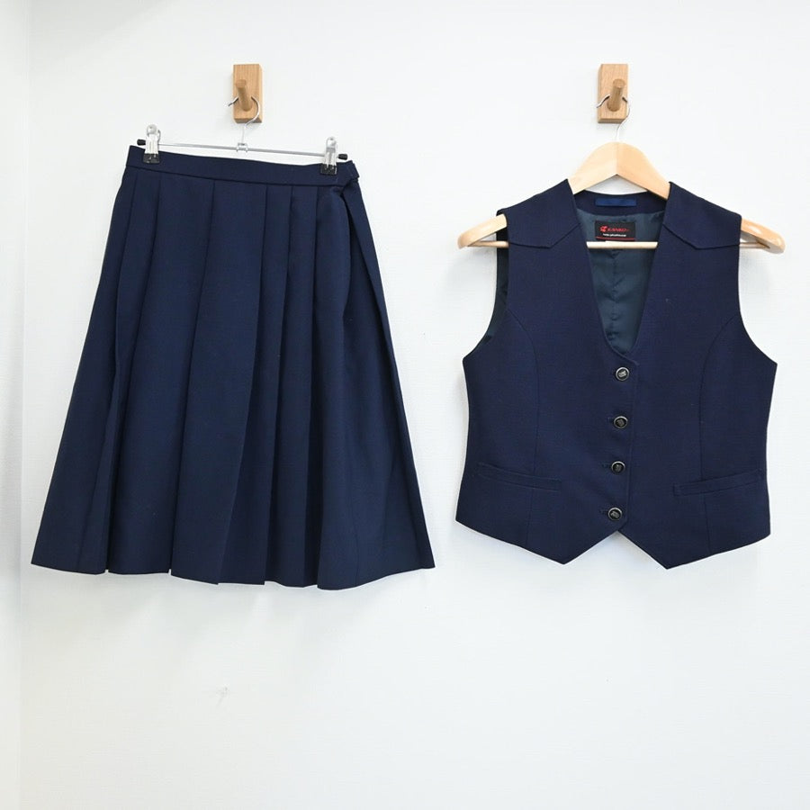 【中古】山梨県 山梨県立山梨高等学校 女子制服 2点（ベスト・スカート）sf003045