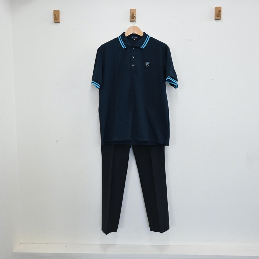 【中古】東京都 渡辺高等学院 男子制服 2点（シャツ・ズボン）sf003053