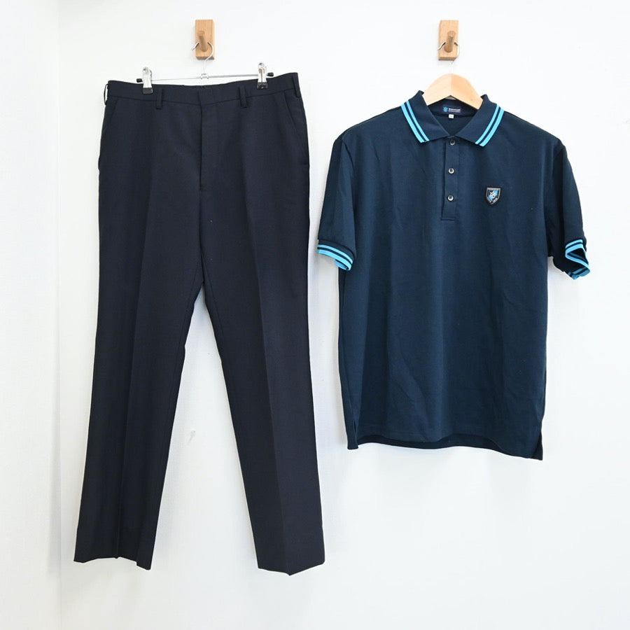 【中古】東京都 渡辺高等学院 男子制服 2点（シャツ・ズボン）sf003053