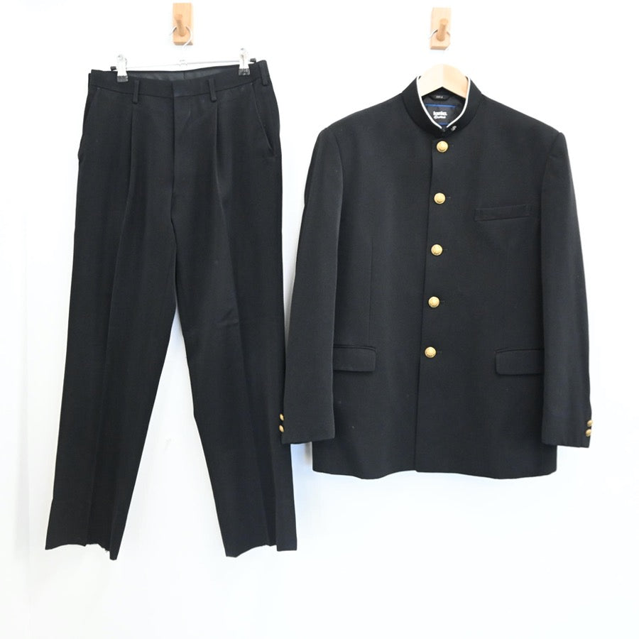 【中古】群馬県 県立前橋高等学校 男子制服 2点（学ラン・ズボン）sf003054