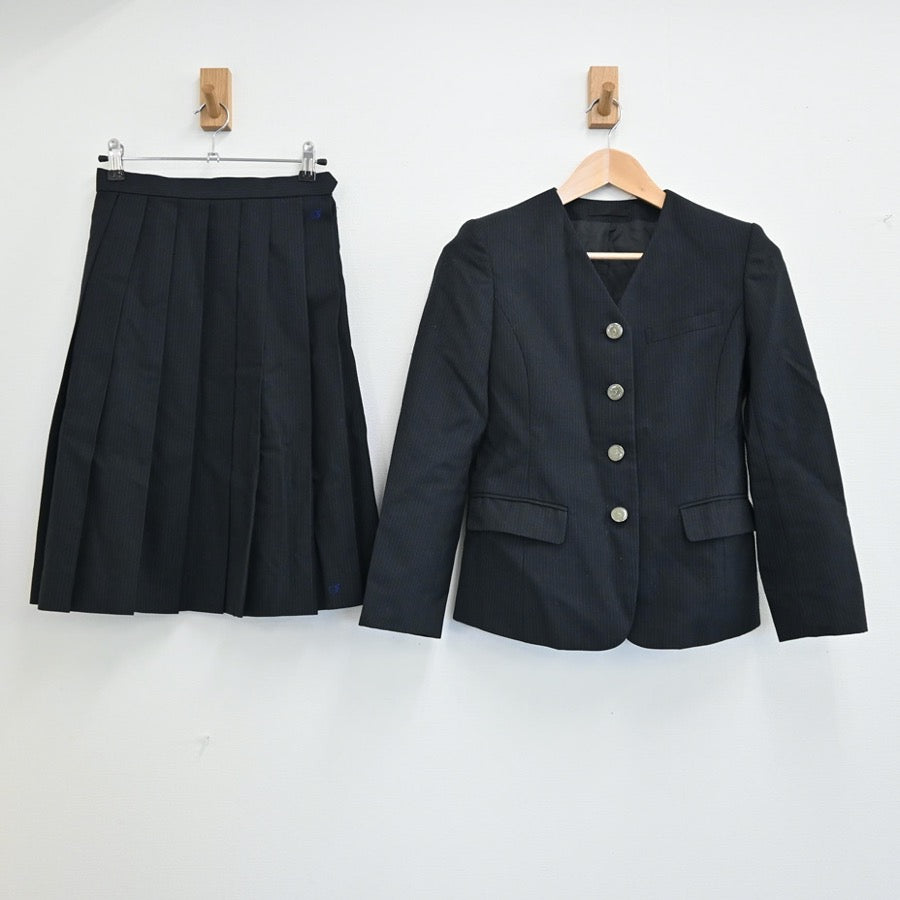 【中古】福岡県 飯塚高等学校 女子制服 2点（ブレザー・スカート）sf003056