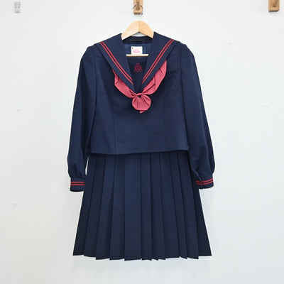 【中古】千葉県 松戸市立常盤平中学校 女子制服 3点（セーラー服・スカート）sf003060