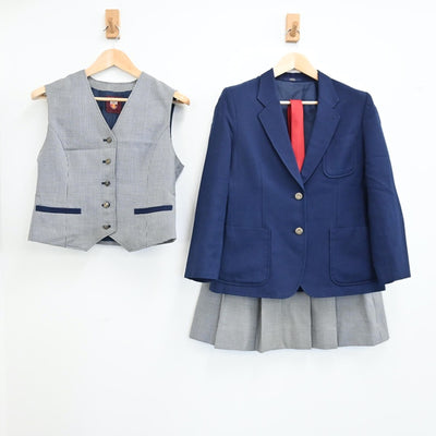 【中古】北海道 札幌市立篠路中学校 女子制服 4点（ブレザー・ベスト・スカート）sf003071