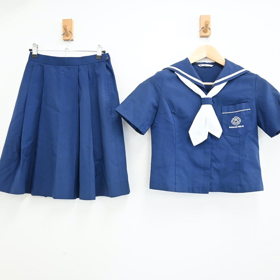 中古制服】熊本県 信愛女学院 女子制服 3点（セーラー服・スカート