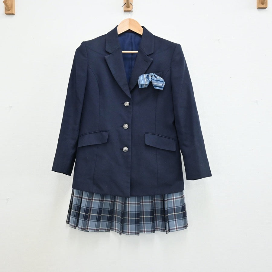 【中古】新潟県 加茂暁星高等学校 女子制服 3点（ブレザー・スカート）sf003084