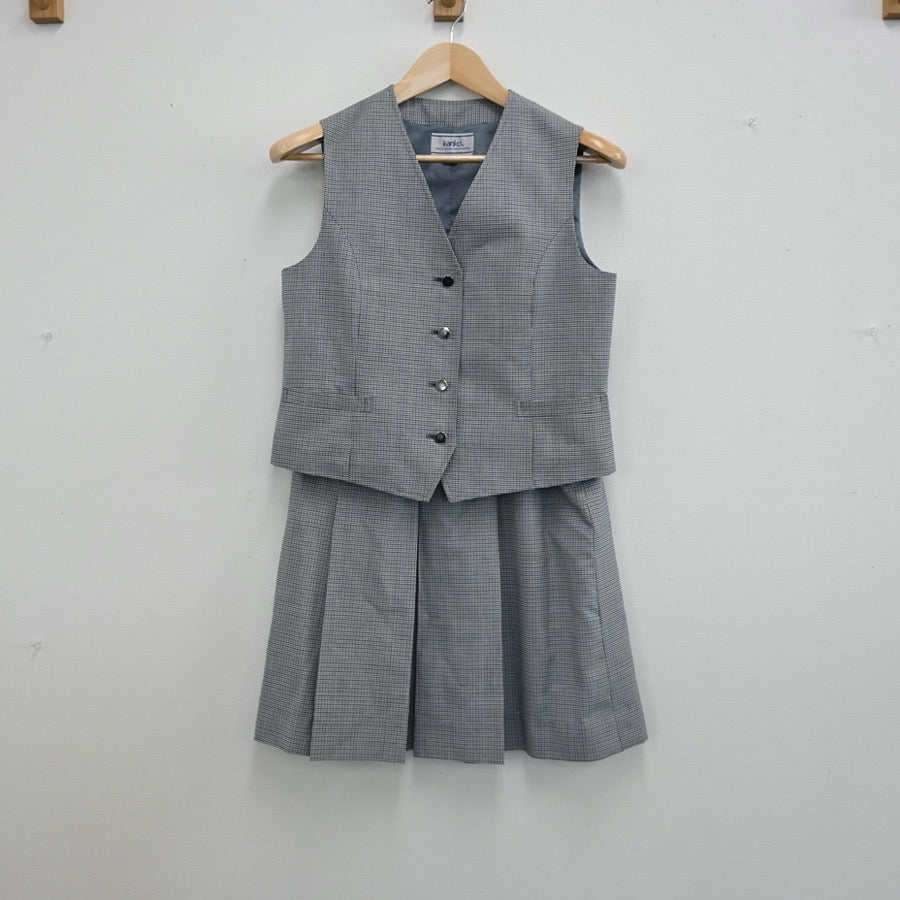 【中古】神奈川県 藤沢市立滝の沢中学校 女子制服 2点（ベスト・スカート）sf003091