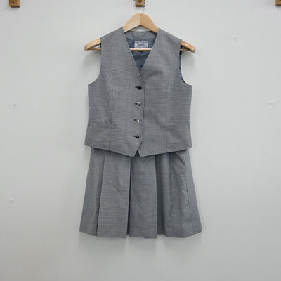 【中古】神奈川県 藤沢市立滝の沢中学校 女子制服 2点（ベスト・スカート）sf003091