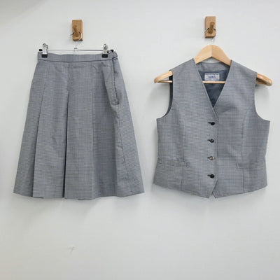 【中古】神奈川県 藤沢市立滝の沢中学校 女子制服 2点（ベスト・スカート）sf003091