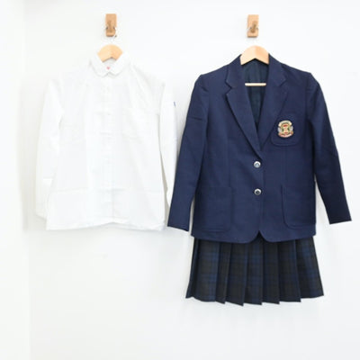【中古】千葉県 市川市立第五中学校 女子制服 4点（ブレザー・シャツ・スカート）sf003102