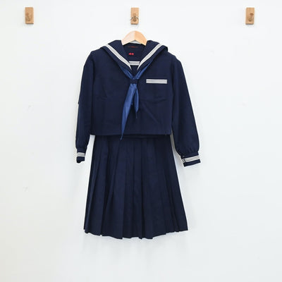 中古制服】兵庫県 加古川中学校 女子制服 3点（セーラー服