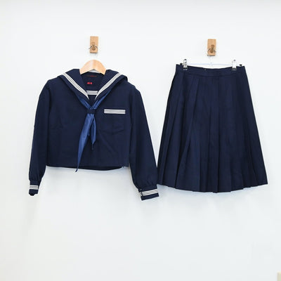 【中古】兵庫県 加古川中学校 女子制服 3点（セーラー服・スカート）sf003108