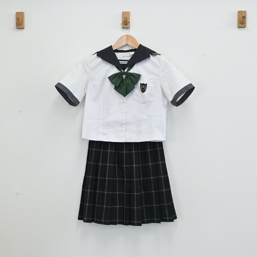 【中古】岡山県 山陽学園高等学校 女子制服 3点（セーラー服・スカート）sf003113