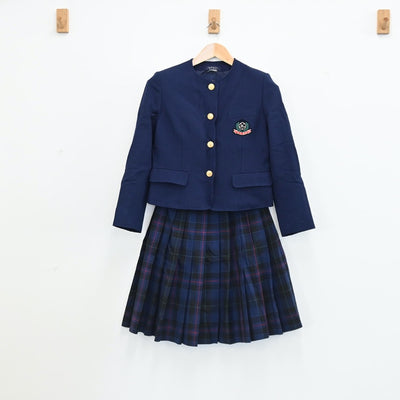 【中古】熊本県 熊本中央高校 女子制服 3点（ブレザー・シャツ・スカート）sf003131