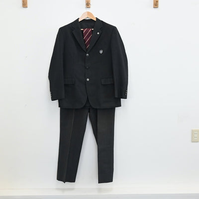 【中古】北海道 中札内高等養護学校/幕別分校 男子制服 5点（ブレザー・ズボン）sf003146