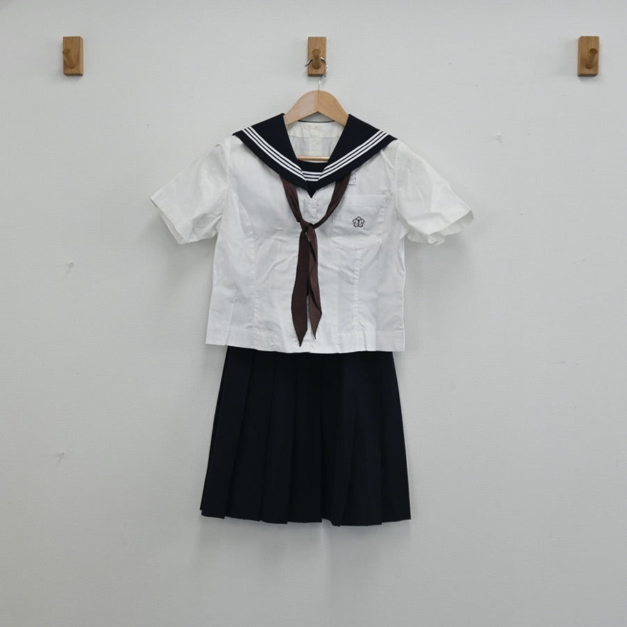 【中古】東京都 富士高等学校 女子制服 3点（セーラー服・スカート）sf003153