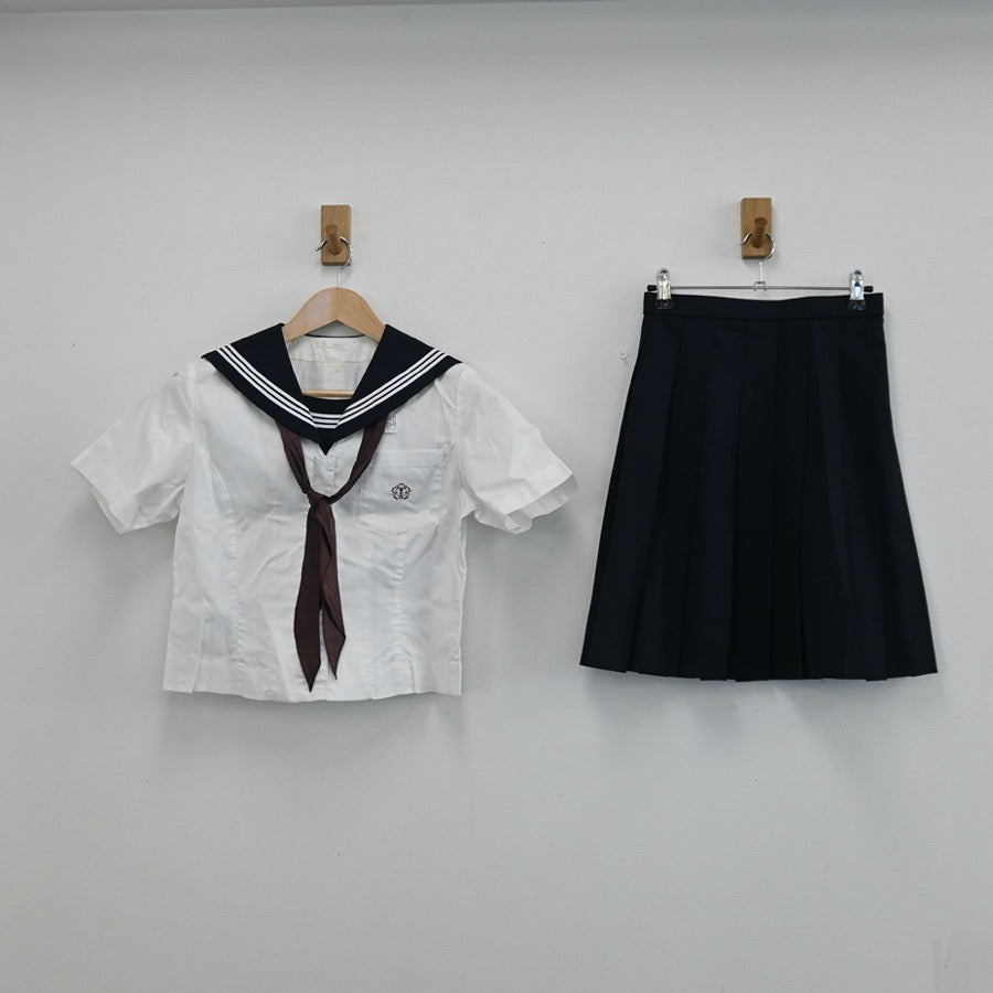 【中古】東京都 富士高等学校 女子制服 3点（セーラー服・スカート）sf003153