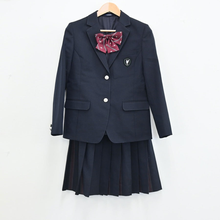 【中古】福岡県 福岡常葉高等学校 女子制服 5点（ブレザー・ベスト・シャツ・スカート）sf003162