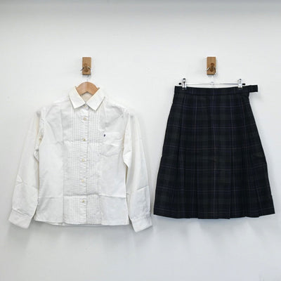 【中古】大阪府 関西大学高等部 女子制服 4点（ブレザー・ニット・シャツ・スカート）sf003189