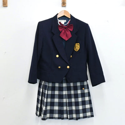 【中古】東京都 鶴川高等学校 女子制服 3点（ブレザー・スカート）sf003203