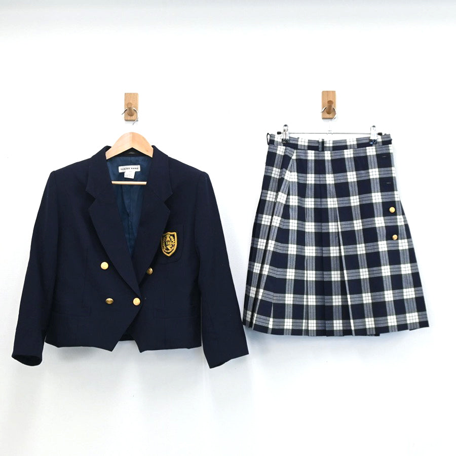 【中古】東京都 鶴川高等学校 女子制服 3点（ブレザー・スカート）sf003203