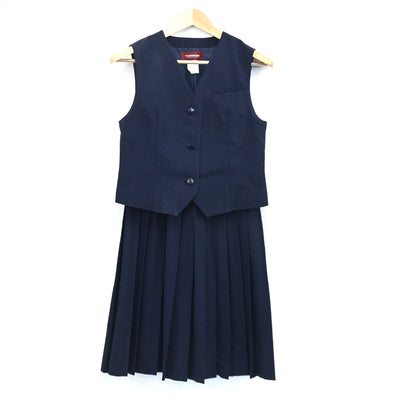 【中古】千葉県 千葉市立蘇我中学校 女子制服 2点（ベスト・スカート）sf003209