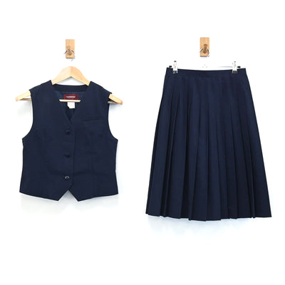 【中古】千葉県 千葉市立蘇我中学校 女子制服 2点（ベスト・スカート）sf003209